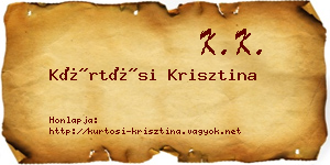 Kürtösi Krisztina névjegykártya
